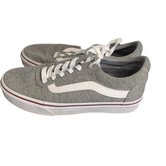 Vans Women's Gray Knit Skool Skate Sneakers Size 6 - Picture 2 of 5